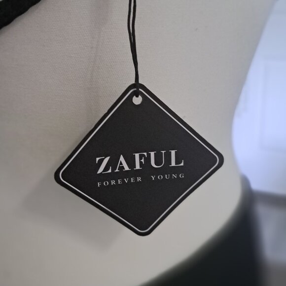 ZAful Ribbed One Piece Scoop Neck High Cut Spaghetti Strap Bathing Suit Lg NWT - Picture 7 of 9